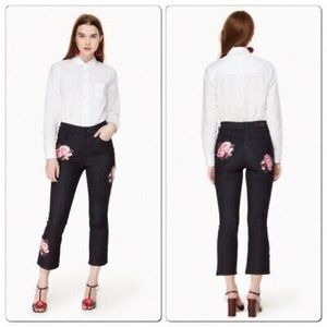 Kate Spade Jeans BOOMER STREET Rose Kick Flare size 25